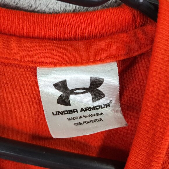 Men's Orange Under Armour OSU Cowboys Shirt Short Sleeve Crew Neck Size S - Picture 4 of 9